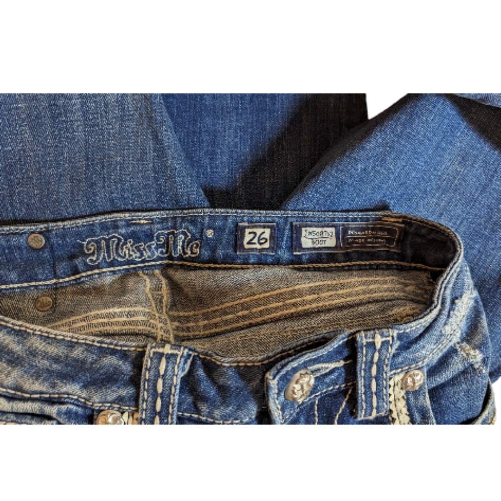 Womens Blue Embroidered Bootcut Jeans - 7 For All Mankind Style - Picture 9 of 15